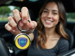 Lancia Llavero Personalizado Logo Premium